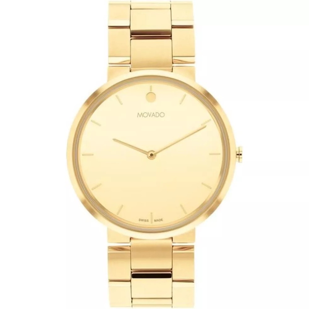 Movado Gold Tone Minimalist Bracelet Watch NWT